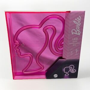 Barbie Logo Pink Neon LED Light Box Wall Art Mattel Silhouette Home Decor USB